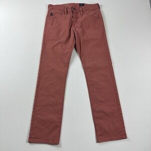 AG Adriano Goldschmied The MatchBox Slim Straight Jeans Pants Mens 29x28 Coral
